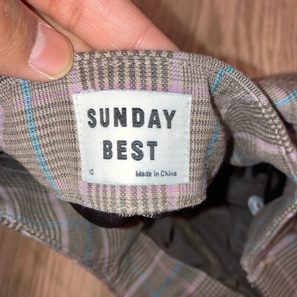 Plaid brown and pink aritzia Sunday best miniskirt - Picture 3 of 3